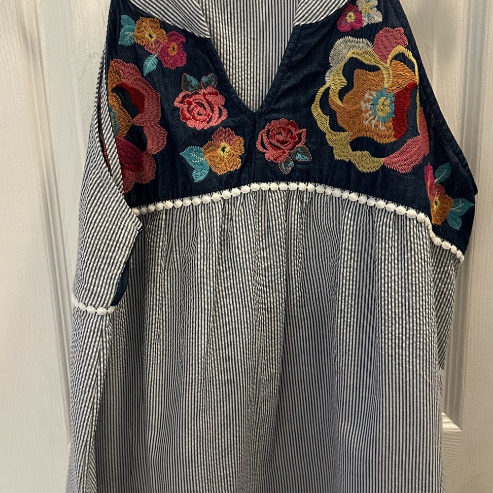 Savanna Jane Navy Floral Embroidered Top